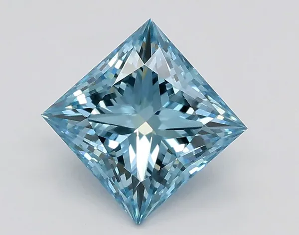 1.21ct PRINCESS Fancy Intense Greenish Blue VS1 Coloured Lab diamond