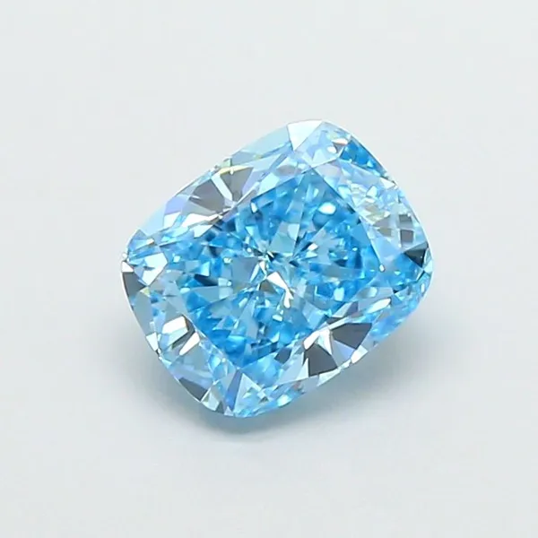 1.23ct CUSHION Fancy Vivid Blue VVS2 Coloured Lab diamond