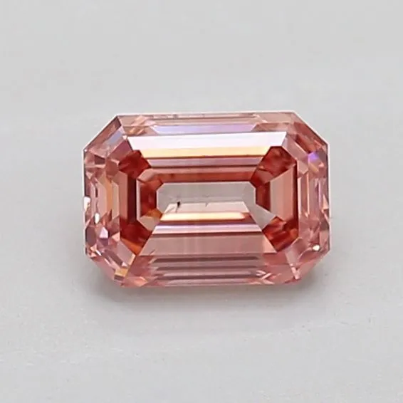 0.52ct EMERALD Fancy Intense Pink SI1 Coloured Lab diamond