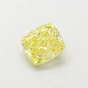 1.23ct CUSHION Fancy Intense Yellow VVS2 Coloured Lab diamond