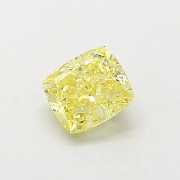 1.23ct CUSHION Fancy Intense Yellow VVS2 Coloured Lab diamond