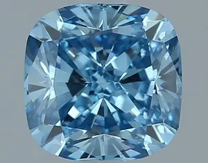 1ct CUSHION Fancy Vivid Blue SI1 Coloured Lab diamond