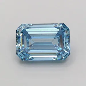1.84ct EMERALD Fancy Vivid Blue VS2 Coloured Lab diamond