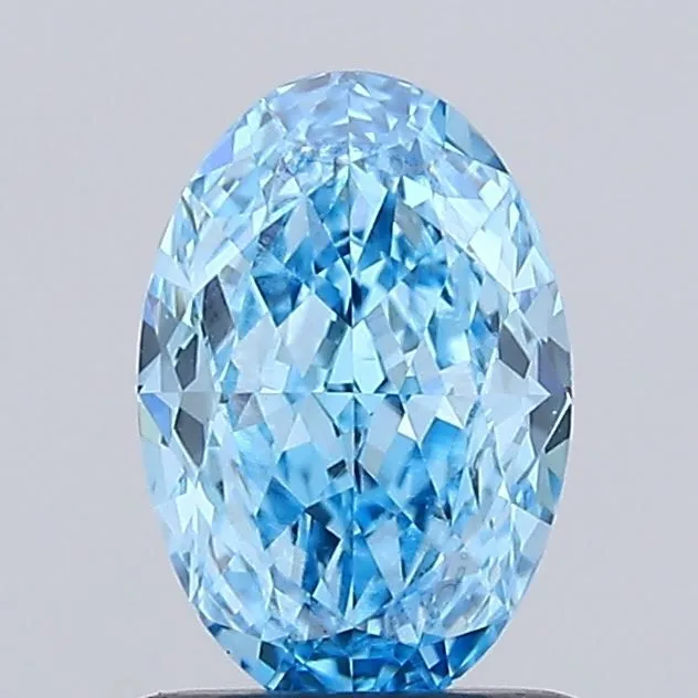 1.02ct OVAL Fancy Vivid Blue VVS1 Coloured Lab diamond