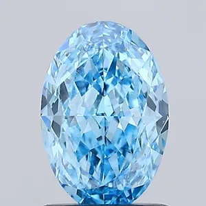 1.02ct OVAL Fancy Vivid Blue VVS1 Coloured Lab diamond