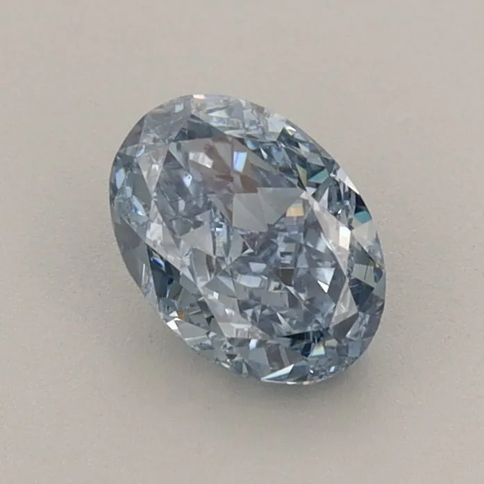 0.78ct OVAL Fancy Vivid Blue VS2 Coloured Lab diamond