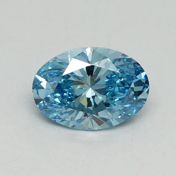 0.57ct OVAL Fancy Vivid Blue VS1 Coloured Lab diamond