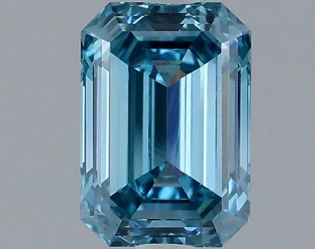 1.26ct EMERALD Fancy Vivid Blue VS2 Coloured Lab diamond