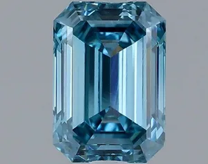 1.26ct EMERALD Fancy Vivid Blue VS2 Coloured Lab diamond