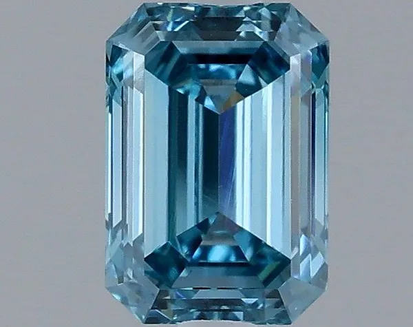 1.26ct EMERALD Fancy Vivid Blue VS2 Coloured Lab diamond