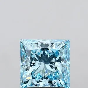 1.45ct PRINCESS Fancy Vivid Blue VVS2 Coloured Lab diamond