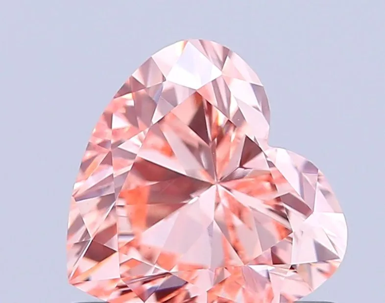 0.74ct HEART Fancy Vivid Pink VVS2 Coloured Lab diamond