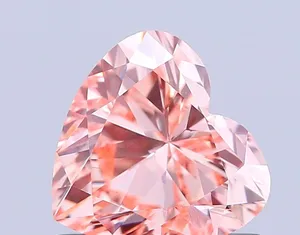 0.74ct HEART Fancy Vivid Pink VVS2 Coloured Lab diamond