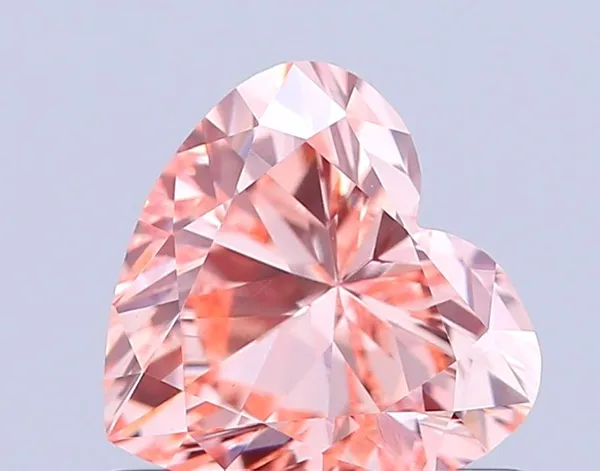 0.74ct HEART Fancy Vivid Pink VVS2 Coloured Lab diamond