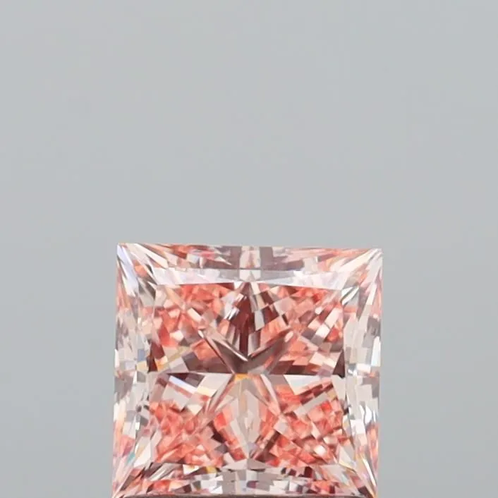 1.41ct PRINCESS Fancy Intense Pink VVS2 Coloured Lab diamond