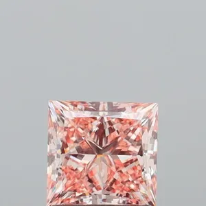1.41ct PRINCESS Fancy Intense Pink VVS2 Coloured Lab diamond