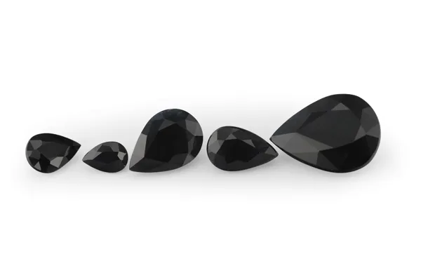 0.7ct Black Sapphire, Pear Shape cut gemstone