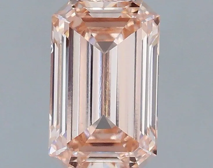 1.10ct EMERALD Fancy Intense Brownish Pink VS1 Coloured Lab diamond