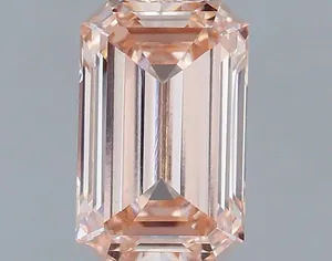 1.1ct EMERALD Fancy Intense Brownish Pink VS1 Coloured Lab diamond