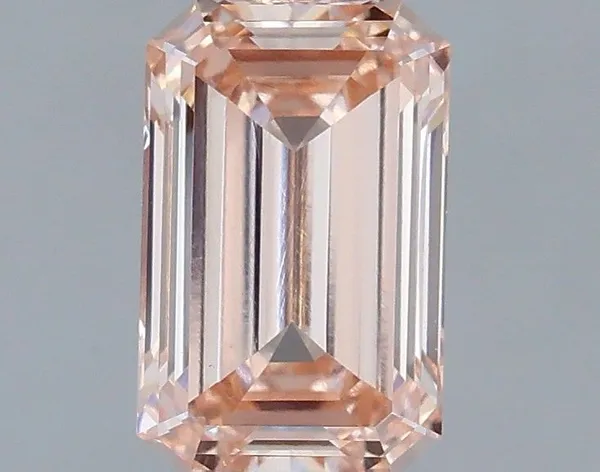 1.1ct EMERALD Fancy Intense Brownish Pink VS1 Coloured Lab diamond