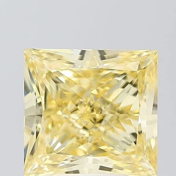4.96ct PRINCESS Fancy Yellow VVS2 Coloured Lab diamond