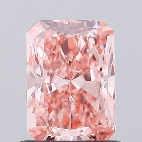 0.75ct RADIANT Fancy Vivid Pink VVS2 Coloured Lab diamond