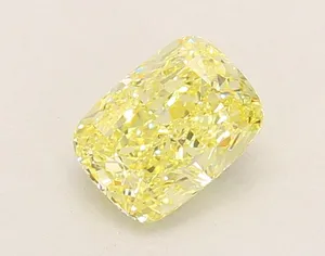 1.08ct CUSHION Fancy Intense Yellow VVS2 Coloured Lab diamond