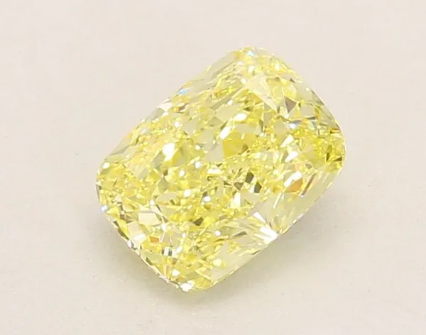1.08ct CUSHION Fancy Intense Yellow VVS2 Coloured Lab diamond