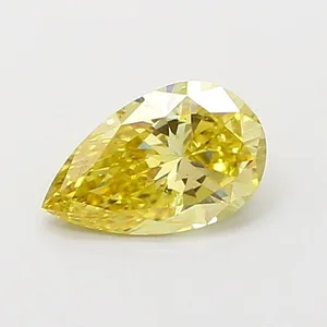 0.7ct PEAR Fancy Intense Yellow VS2 Coloured Lab diamond