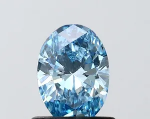 0.71ct OVAL Fancy Vivid Blue VVS2 Coloured Lab diamond