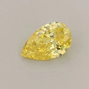 0.31ct PEAR Fancy Vivid Yellow VVS2 Coloured Lab diamond