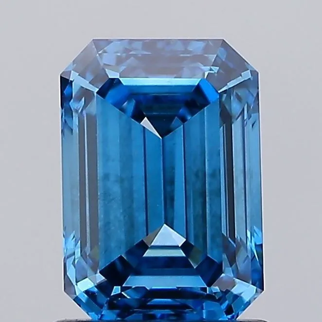 1.34ct EMERALD Fancy Vivid Blue VS1 Coloured Lab diamond