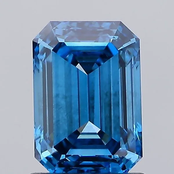 1.34ct EMERALD Fancy Vivid Blue VS1 Coloured Lab diamond