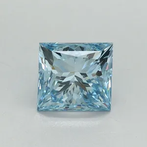 1.07ct PRINCESS Fancy Vivid Blue VS1 Coloured Lab diamond