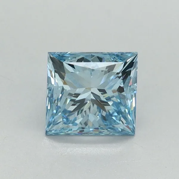 1.07ct PRINCESS Fancy Vivid Blue VS1 Coloured Lab diamond