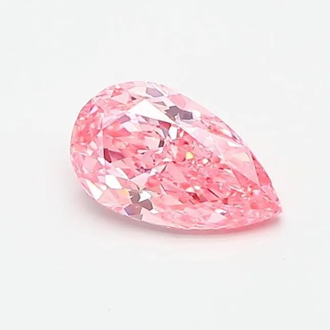 0.62ct PEAR Fancy Vivid Pink VVS2 Coloured Lab diamond