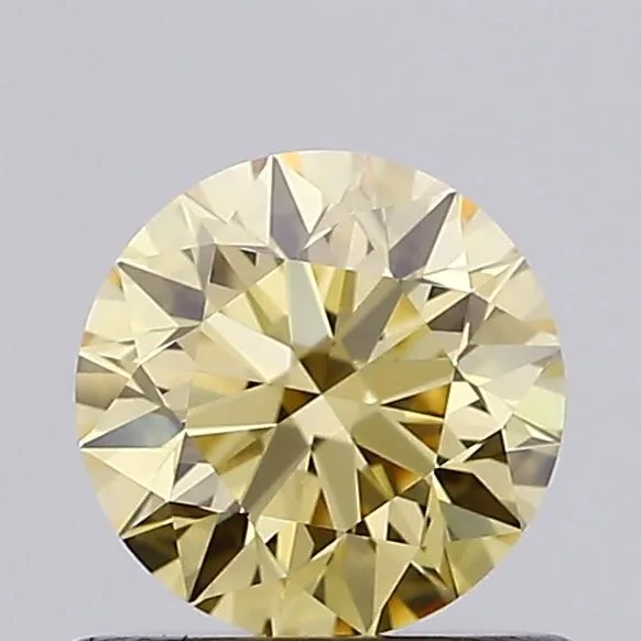 0.62ct ROUND Fancy Yellow VVS2 Coloured Lab diamond