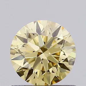 0.62ct ROUND Fancy Yellow VVS2 Coloured Lab diamond