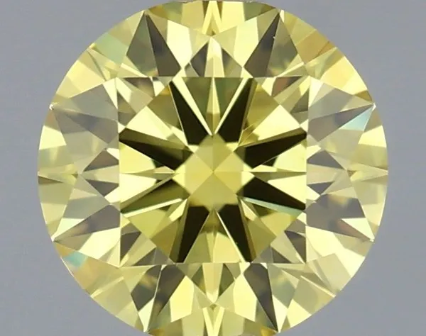 0.63ct ROUND Fancy Intense Yellow VVS2 Coloured Lab diamond