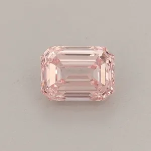 0.4ct EMERALD Fancy Intense Pink VVS2 Coloured Lab diamond