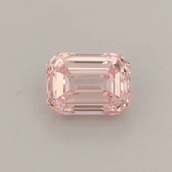 0.4ct EMERALD Fancy Intense Pink VVS2 Coloured Lab diamond