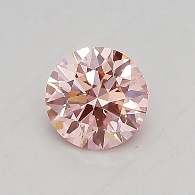 0.41ct ROUND Fancy Vivid Pink VS1 Coloured Lab diamond