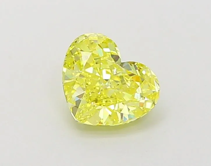 1.00ct HEART Fancy Vivid Yellow VS1 Coloured Lab diamond