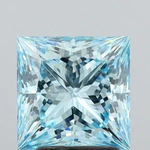 2.85ct PRINCESS Fancy Vivid Blue VVS2 Coloured Lab diamond