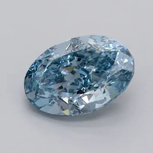 1.04ct OVAL Fancy Vivid Blue VVS1 Coloured Lab diamond