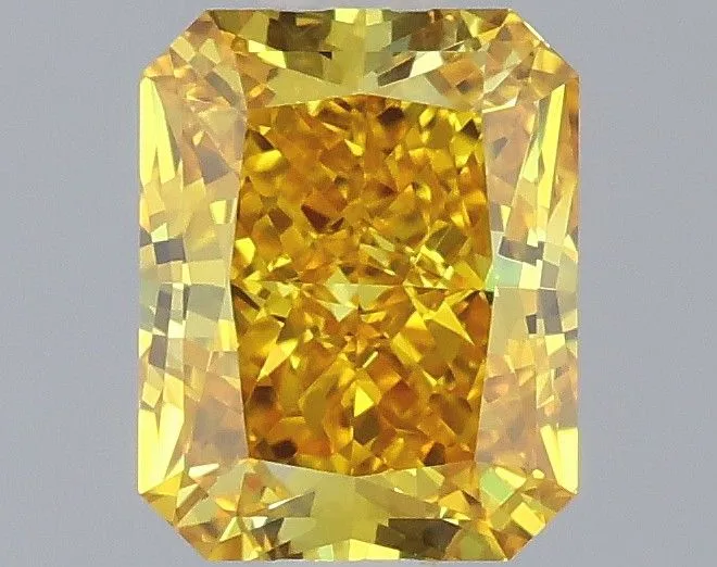 1.03ct RADIANT Fancy Vivid Yellow VVS2 Coloured Lab diamond