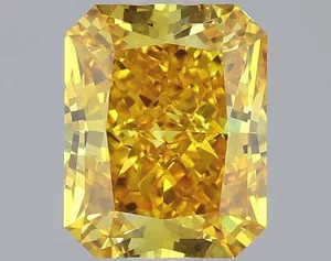 1.03ct RADIANT Fancy Vivid Yellow VVS2 Coloured Lab diamond