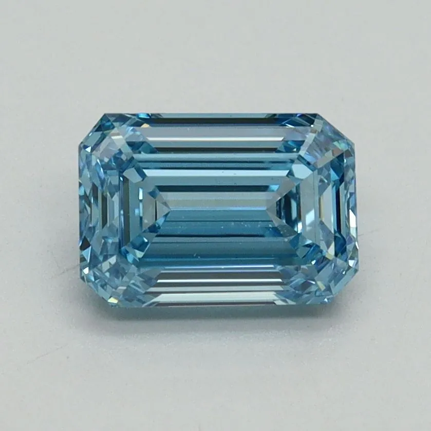 1.29ct EMERALD Fancy Vivid Blue VS1 Coloured Lab diamond