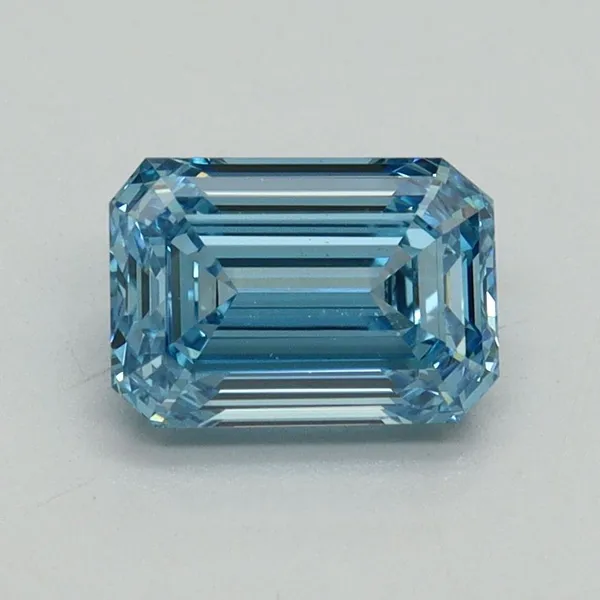 1.29ct EMERALD Fancy Vivid Blue VS1 Coloured Lab diamond