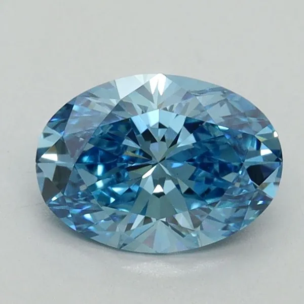 0.91ct OVAL Fancy Vivid Blue VS1 Coloured Lab diamond